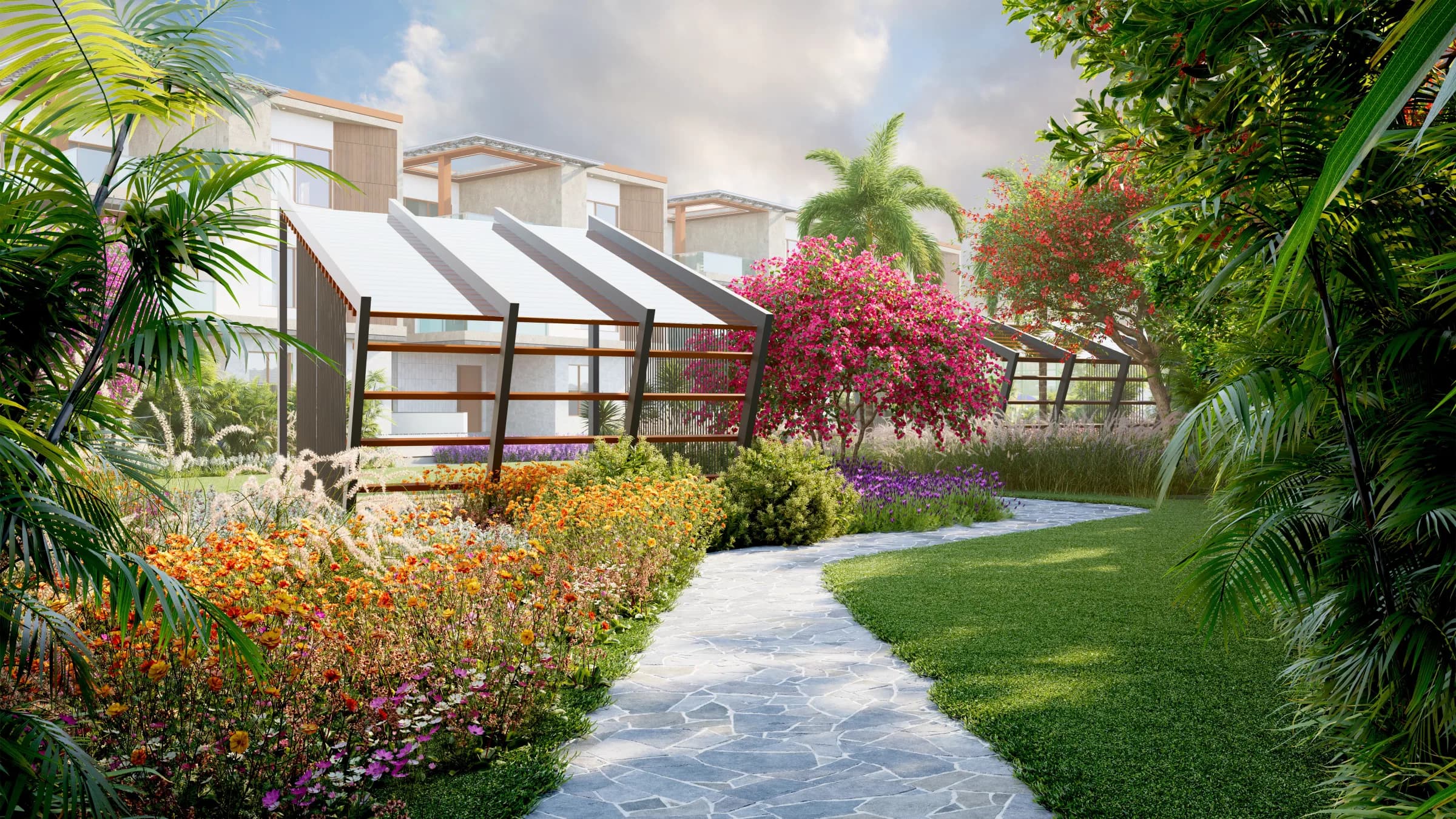 Meditation lawns and gardens at Nisarga — artist’s impression