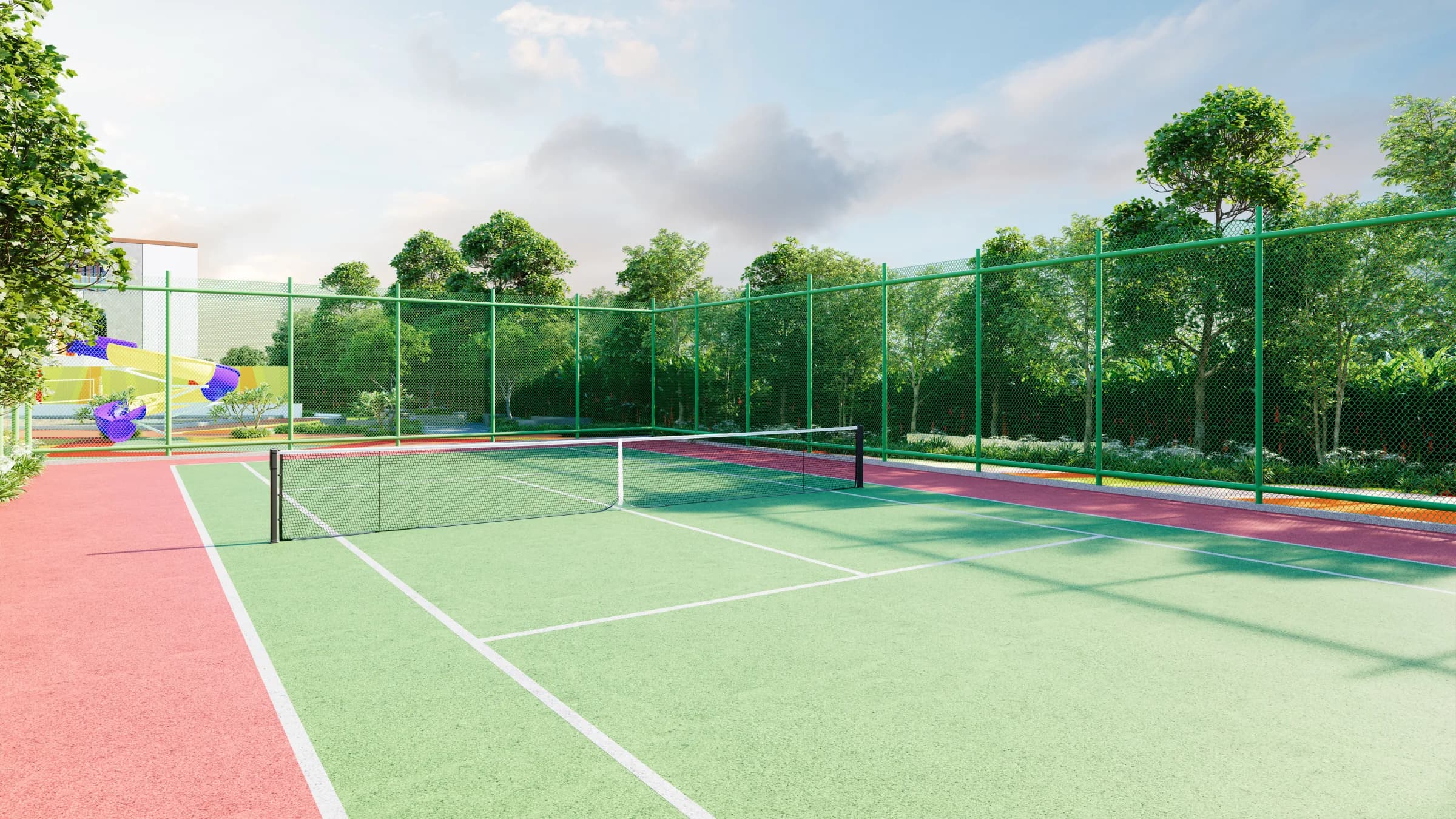 Tennis courts at Nisarga — artist’s impression
